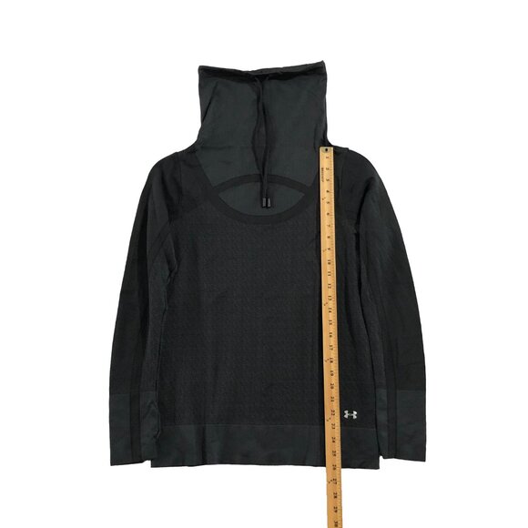 Under Armour Shirt Womens L Gray FittedHeatGear Threadborne Seamless Funnel Neck - Picture 4 of 10